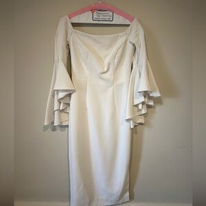 Milly Off-The-Shoulder Selena Dress fabricated in Italian Cady - Size 0